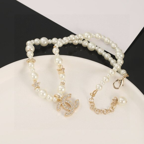 Statement Pearl Necklace with Star & CC Design - Picture 3 of 8